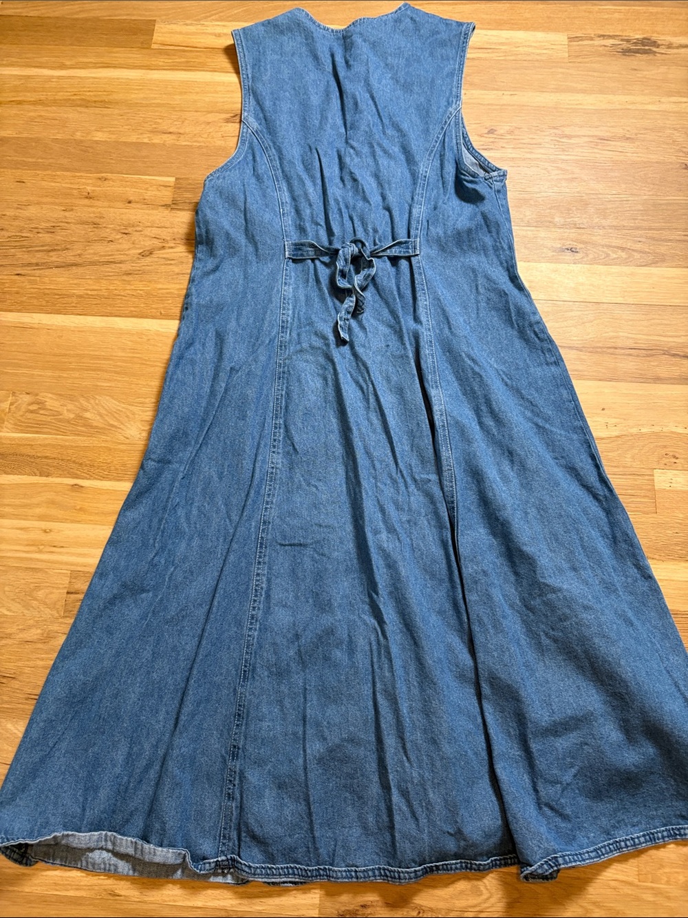 Y2K Stephanie K by Koret Dark Blue Denim Button-Front Midi Dress - Picture 13 of 15